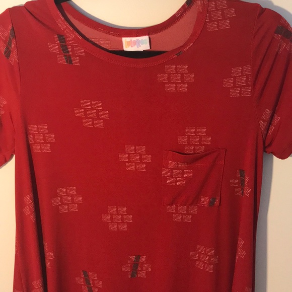Red patterned lularoe dress - Picture 2 of 2